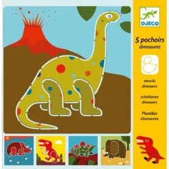 Djeco Art / Craft|Age 5 & 6^Stencil Set - Dinosaurs