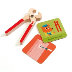 Djeco Role Play|Hammer / Lace^Super Bricolo Wooden Tool Kit