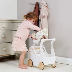 Tender Leaf Toys Role Play|Dolls^Sweet Swan Doll Pram with Bedding