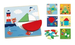 Djeco Wooden Puzzles|Early Learning^Tangramini Wood Puzzle Game