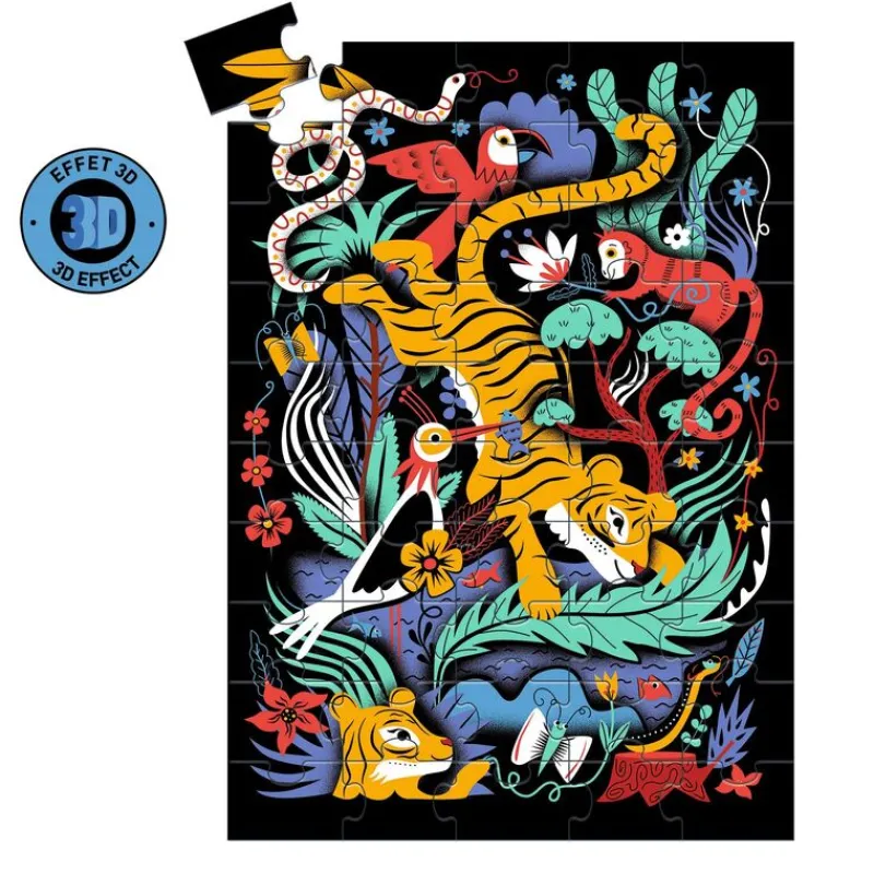 Djeco Jigsaws / Puzzles|Age 7 & 8^Tigers Leap Magic 3D Effect Puzzle
