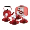 Mushab Role Play|Kitchen / Play Food^Tin Picnic Set with Kettle and Carry Case