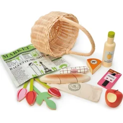Tender Leaf Toys Play Food|Role Play^Wicker Shopping Basket Set