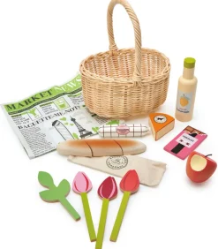 Tender Leaf Toys Play Food|Role Play^Wicker Shopping Basket Set