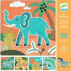 Djeco Age 5 & 6|Age 4^Wild Animals Stencils