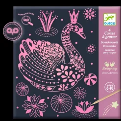 Djeco Art / Craft|Age 9 & 10^Wonderful World Scratch Cards (glow-in-the-dark)