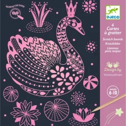 Djeco Art / Craft|Age 9 & 10^Wonderful World Scratch Cards (glow-in-the-dark)