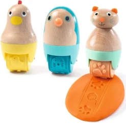 Djeco Sensory Play|Art / Craft^Wooden Animal Dough Rollers