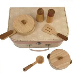 Les Petits Role Play|Kitchen / Play Food^Wooden Cooking Set in Case