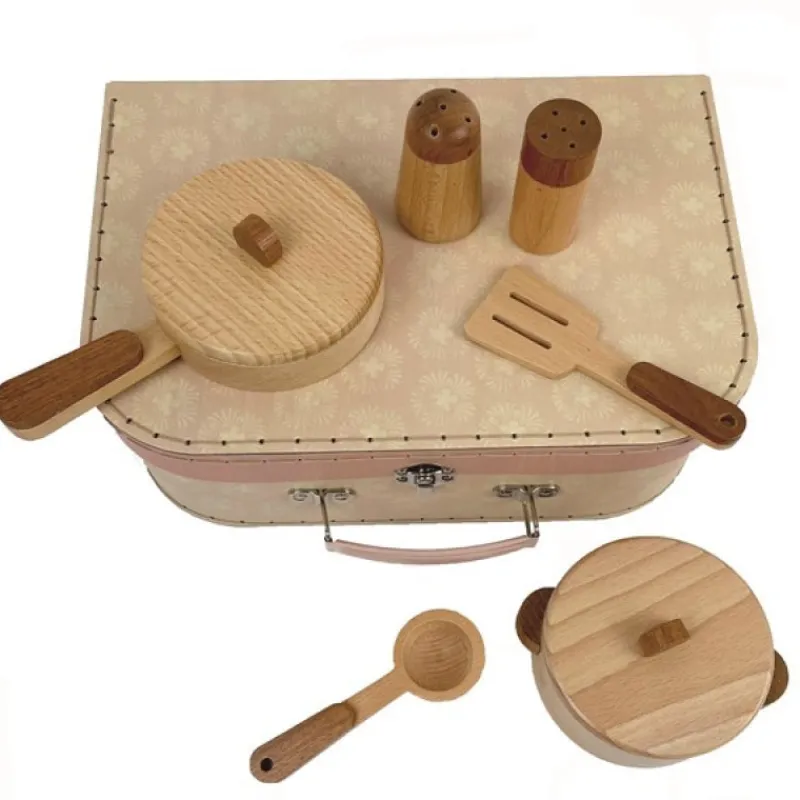 Les Petits Role Play|Kitchen / Play Food^Wooden Cooking Set in Case