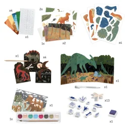 Djeco Art / Craft|Age 9 & 10^World of Dinosaurs Multi Craft Kit