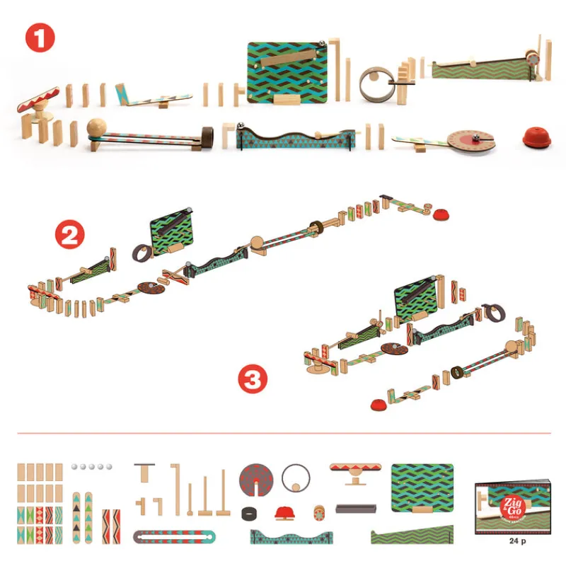 Djeco Stem Toys|Construction^Zig & Go 48pc Action and Reaction Construction Set