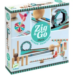 Djeco Wooden Blocks|Stem Toys^Zig and Go Action Reaction Set - 28 pcs